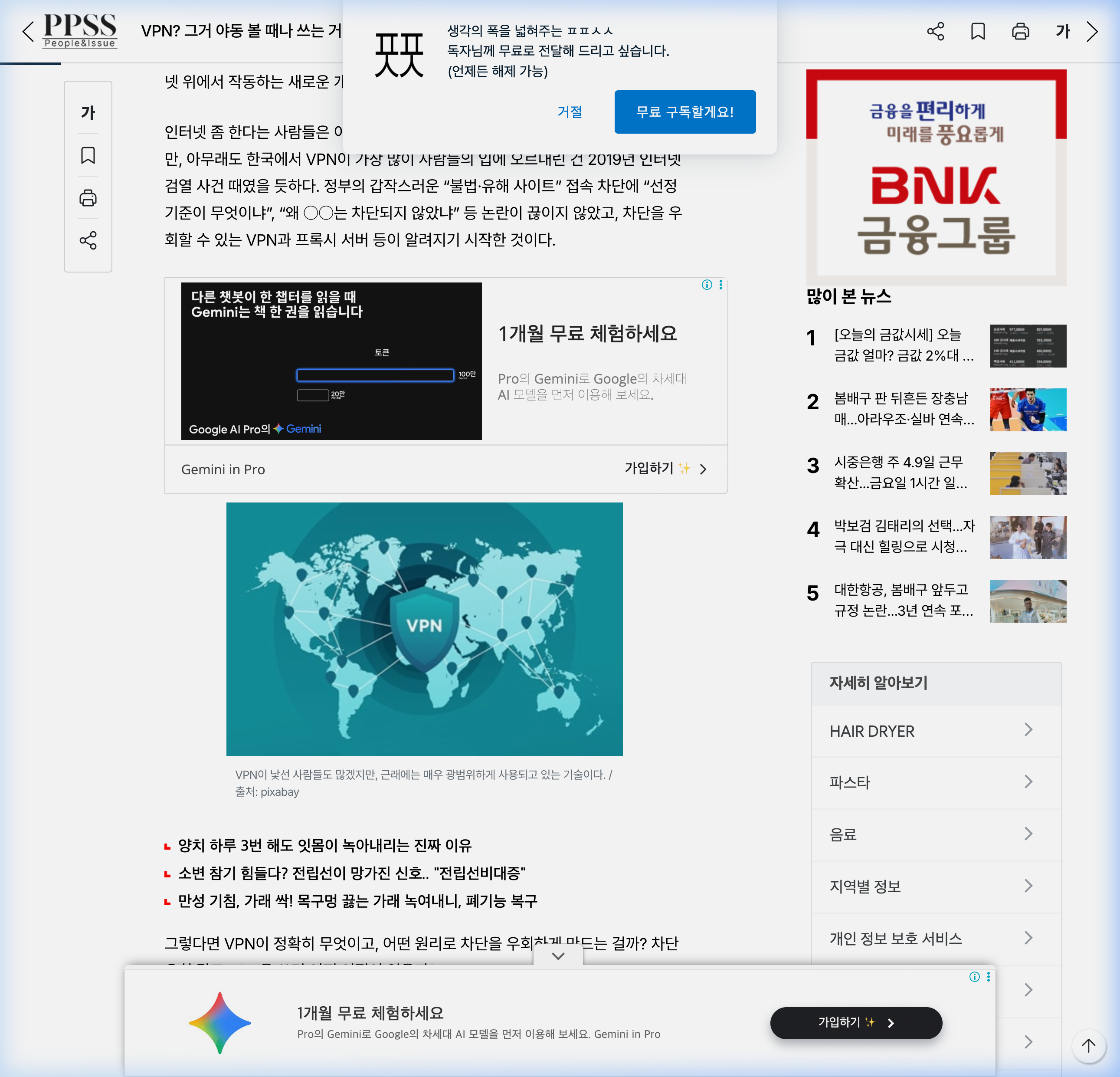 PPSS VPN 개인정보 보호 기사